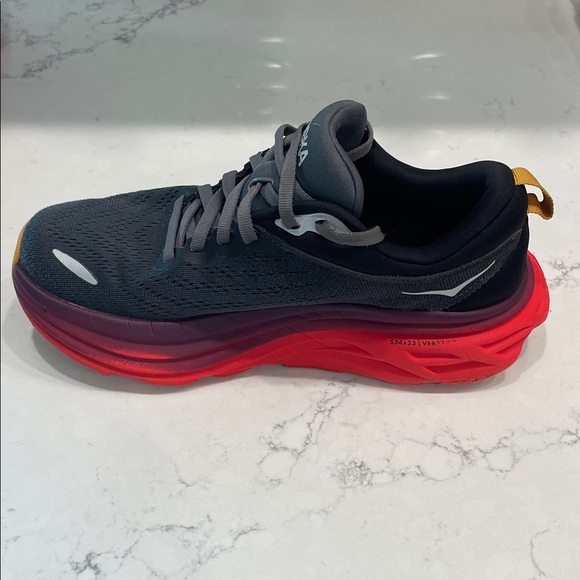 Hoka Black and Red Athletic Shoes - Picture 9 of 16